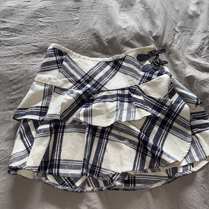 Ralph Lauren size‎ 16 Wrap Plaid Ruffle Flare Skirt with buckle waist